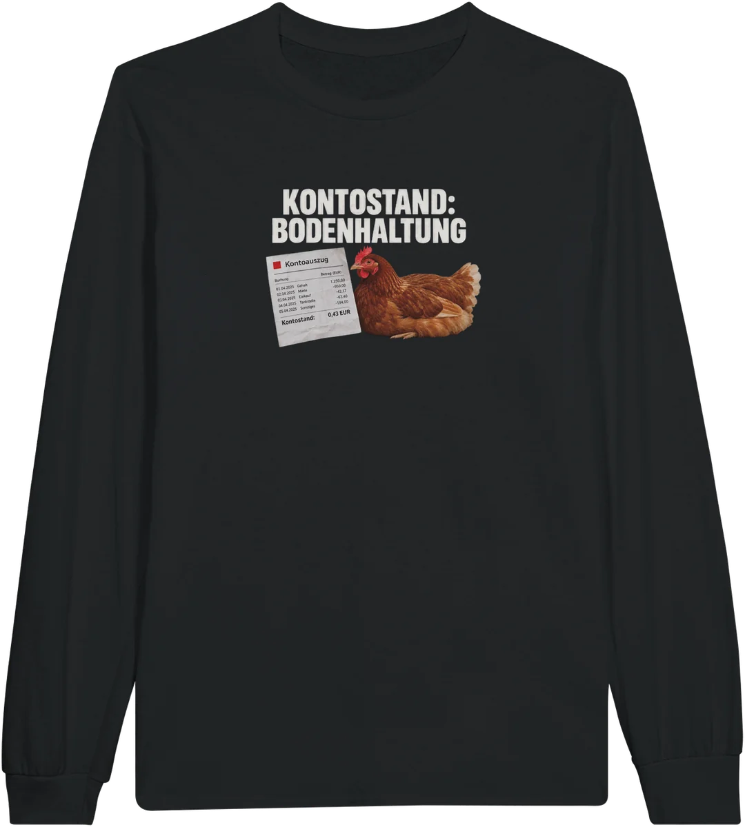 Kontostand: Bodenhaltung – Schwarz