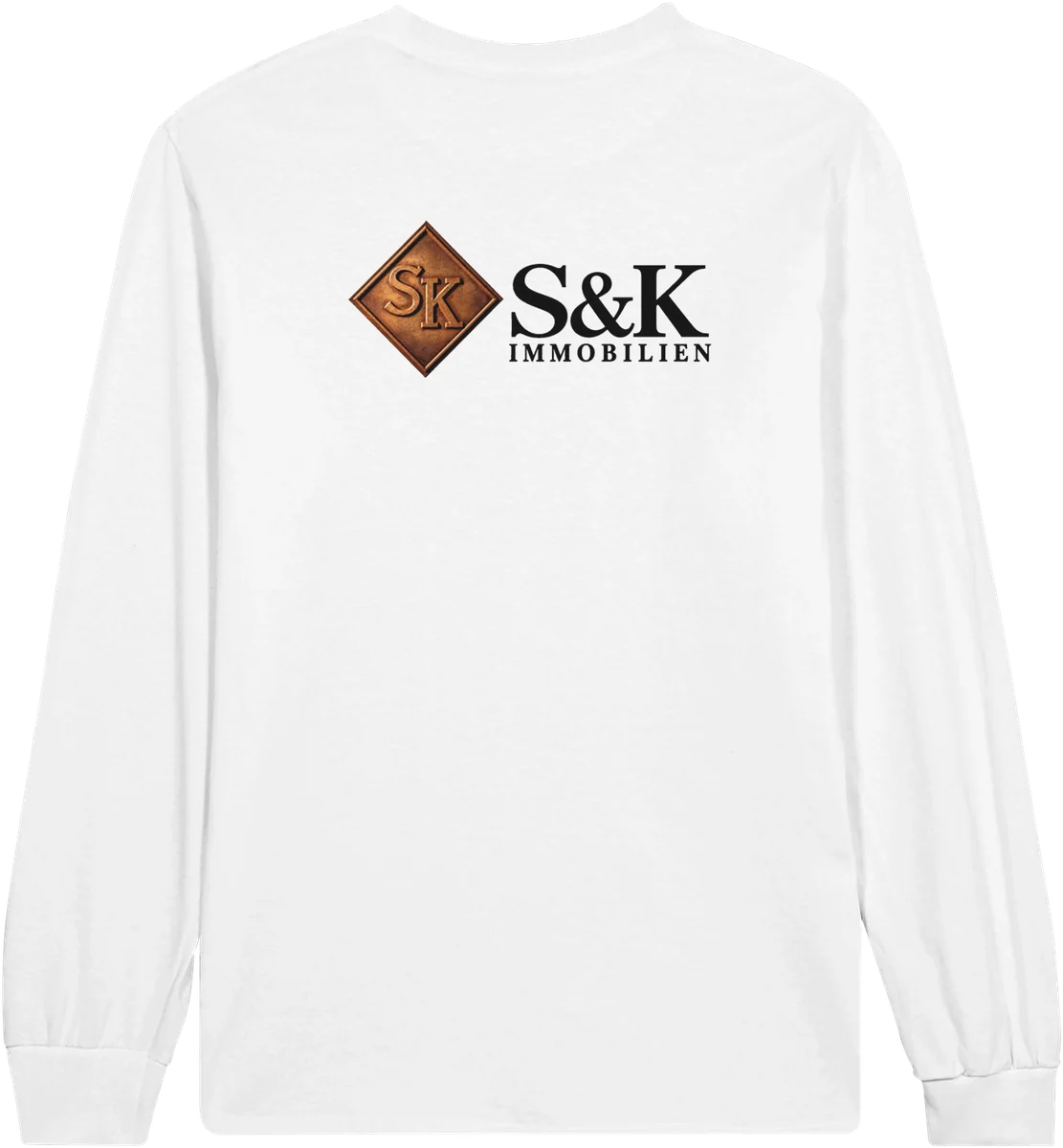 S&K Immobilien – Rückenprint – Weiß, Rückseite